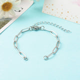 25Pcs Stainless Steel Paperclip Chains Bracelet DIY Jewelry Making 14.5x0.4cm