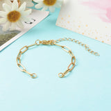 25Pcs Stainless Steel Paperclip Chains Bracelet DIY Jewelry Making 14.5x0.4cm