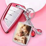 25Pcs Transparent Passport Photo Insert Keychain Blank Picture Frame Keyring