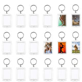 25Pcs Transparent Passport Photo Insert Keychain Blank Picture Frame Keyring