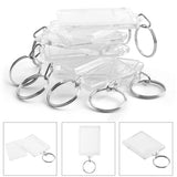 25Pcs Transparent Passport Photo Insert Keychain Blank Picture Frame Keyring