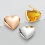 25Pcs Love Heart Photo Locket Pendant Stainless Steel DIY Necklace Jewelry