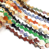 25Pcs Cross-shaped Natural Stone Beads for Jewelry Making