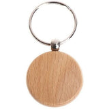 25Pcs Blank Wooden Key Chain Diy Wood Keychain Rings Key Tags