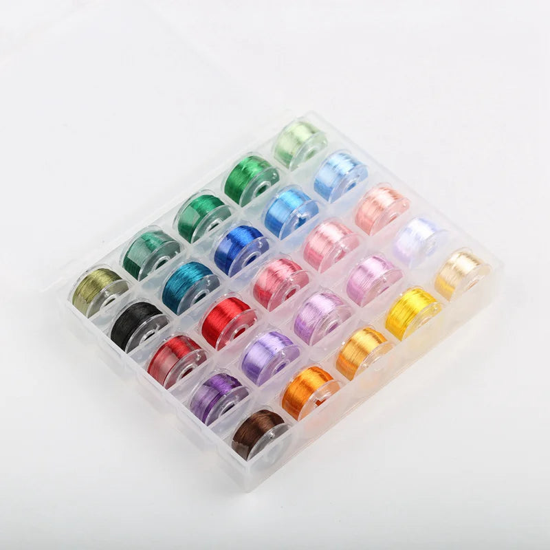 25 Rolls Colorful Bright Cords Flowers Pile Thread Hairpin Beads