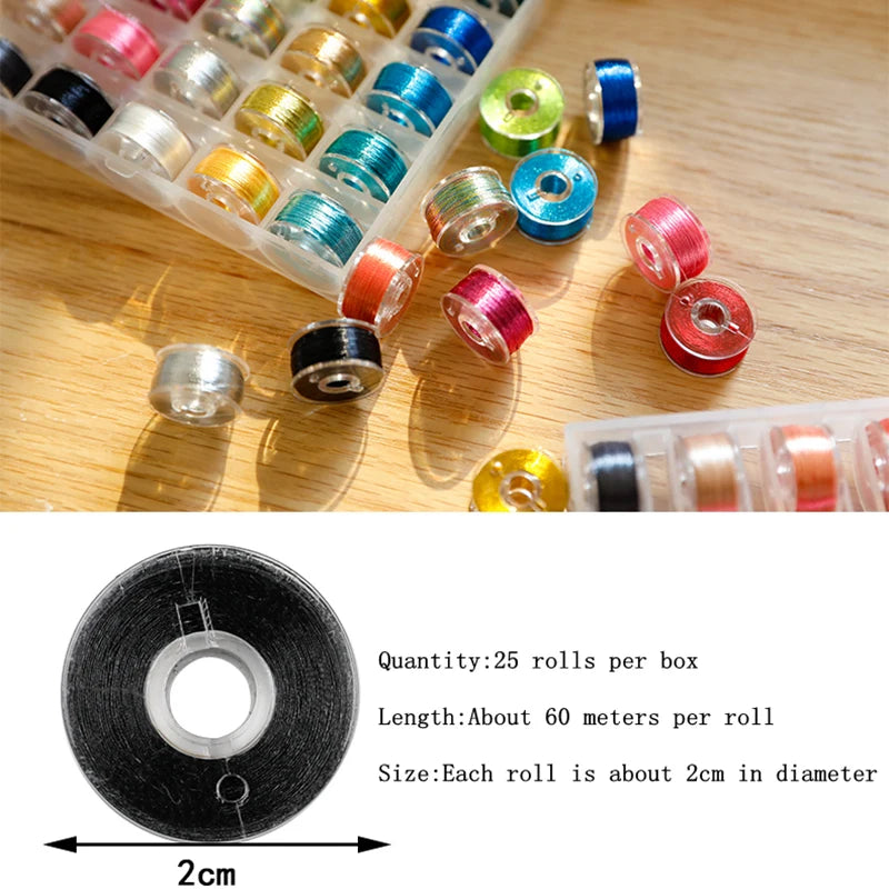 25 Rolls Colorful Bright Cords Flowers Pile Thread Hairpin Beads