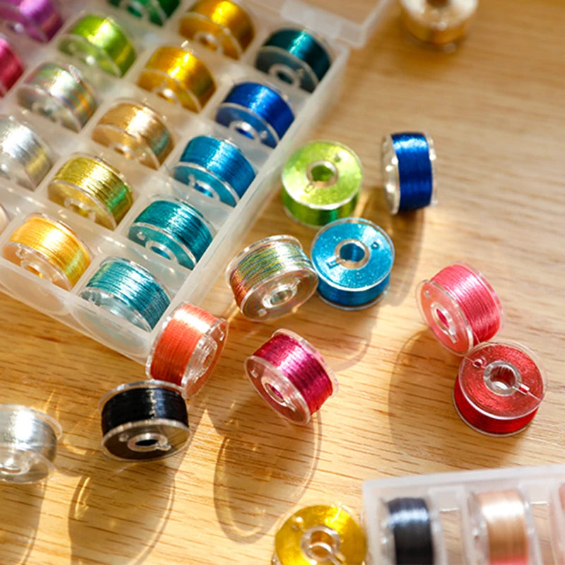 25 Rolls Colorful Bright Cords Flowers Pile Thread Hairpin Beads