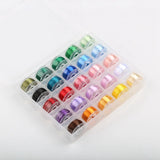 25 Rolls Colorful Bright Cords Flowers Pile Thread Hairpin Beads