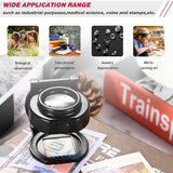 25X Loupe Magnifier with 6 Light, USB Portable Metal Eye Loupe