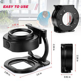 25X Loupe Magnifier with 6 Light, USB Portable Metal Eye Loupe