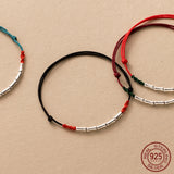 925 Sterling Silver Rope Bracelet Women Thread Line String Jewelry