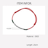 925 Sterling Silver Rope Bracelet Women Thread Line String Jewelry