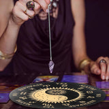 Taoism Witchcraft Divination Board Wood Altar Yin Yang Sun Moon Pendulum