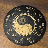 Taoism Witchcraft Divination Board Wood Altar Yin Yang Sun Moon Pendulum