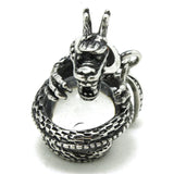 25g Mens Boys 316L Stainless Steel Dragon Pendant with Clean Crystal