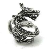 25g Mens Boys 316L Stainless Steel Dragon Pendant with Clean Crystal