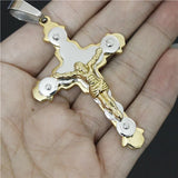 25g Real Golden 3 Layers Men Jesus Pendant Cross Pray For God