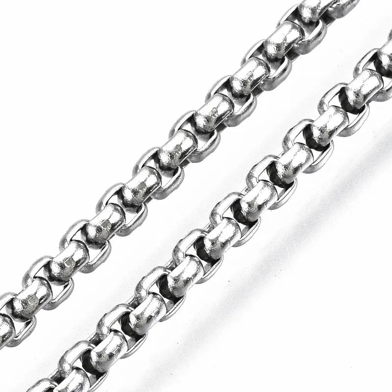 304 Stainless Steel Link Chains Box Chains for Jewelry Making DIY