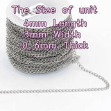 25m Stainless Steel Link Chains DIY Necklace Jewelry Accessories
