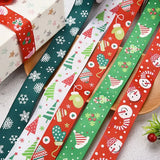 10yards Printed Christmas Ribbon Xmas Polyester Bandage for Gift Wrapping