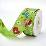 10yards Printed Christmas Ribbon Xmas Polyester Bandage for Gift Wrapping