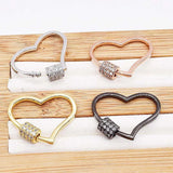 High CZ Heart Pearl Bracelet Buckle 2pcs