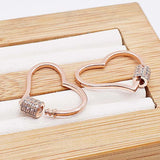 High CZ Heart Pearl Bracelet Buckle 2pcs