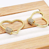 High CZ Heart Pearl Bracelet Buckle 2pcs