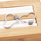 High CZ Heart Pearl Bracelet Buckle 2pcs