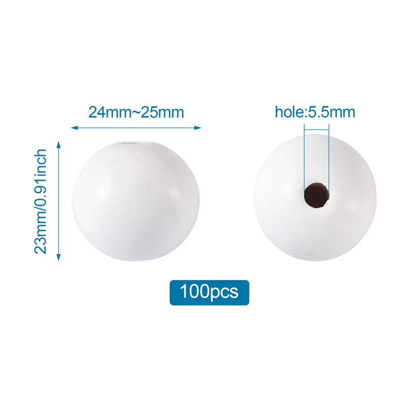 Large Hole Natural Wood Beads for DIY Jewelry Making Xmas Wooden Garland