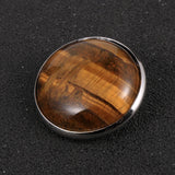 25mm Big Round Stone Brooch Clip Women Bag Clothes Lapel Silver Pin Holder