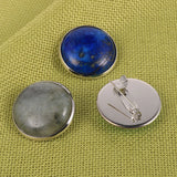 25mm Big Round Stone Brooch Clip Women Bag Clothes Lapel Silver Pin Holder