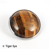 25mm Big Round Stone Brooch Clip Women Bag Clothes Lapel Silver Pin Holder