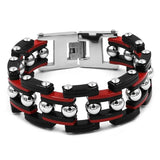 25mm Red Balls Chain Link Stainless Steel Bracelet for Men