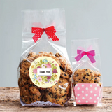 25mm Flowers Thank You Stickers for Gift Packing Box Sealing Cake Biscuits Decor