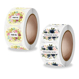25mm Flowers Thank You Stickers for Gift Packing Box Sealing Cake Biscuits Decor