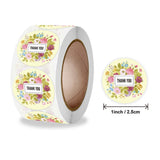 25mm Flowers Thank You Stickers for Gift Packing Box Sealing Cake Biscuits Decor