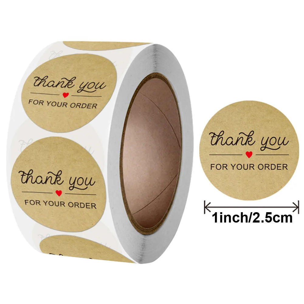 25mm Foil Thank You Stickers for Small Business Packages