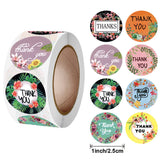 25mm Green Pink Rainbow Flowers Thank You Stickers Small Business Supplies
