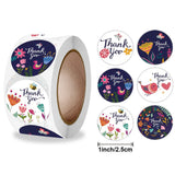 25mm Green Pink Rainbow Flowers Thank You Stickers Small Business Supplies