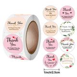 25mm Green Pink Rainbow Flowers Thank You Stickers Small Business Supplies
