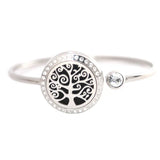 25mm Magnet Crystal Stainless Steel Aromatherapy Locket Bracelet Bangle