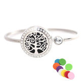 25mm Magnet Crystal Stainless Steel Aromatherapy Locket Bracelet Bangle