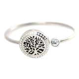 25mm Magnet Crystal Stainless Steel Aromatherapy Locket Bracelet