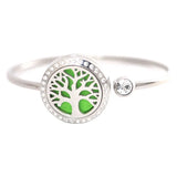 25mm Magnet Crystal Stainless steel Tree Aromatherapy locket Bracelet
