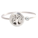 25mm Magnet Crystal Stainless steel Tree Aromatherapy locket Bracelet