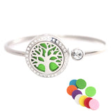 25mm Magnet Crystal Stainless steel Tree Aromatherapy locket Bracelet