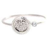 25mm Crystal Stainless Steel Love Aromatherapy Locket Bracelet Bangle