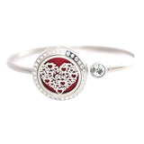 25mm Crystal Stainless Steel Love Aromatherapy Locket Bracelet Bangle