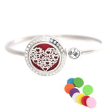 25mm Crystal Stainless Steel Love Aromatherapy Locket Bracelet Bangle